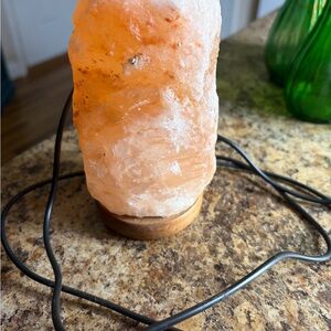 Himalayan Salt Lamp with Wooden Base